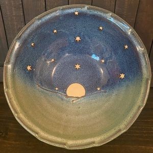 Unique pottery bowl- beautiful shades of blue